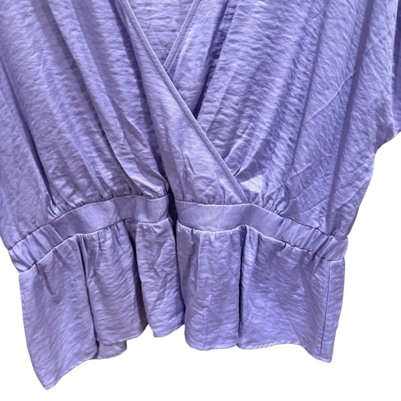 Nine West Women's Light Purple Cinched Waist V-Neck Blouse Size 2X office work - Picture 4 of 13